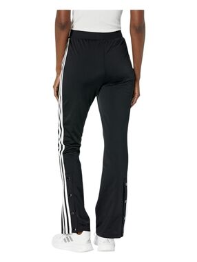 Adidas Womens Black 1/4 Snap Flare Leg Pull On Tricot Pants Size Small